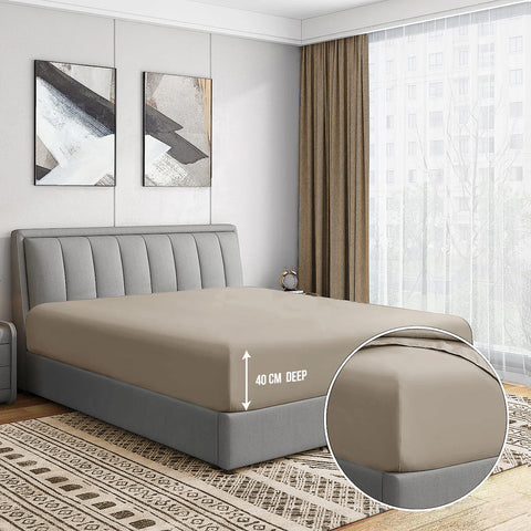 3 Pcs Fitted Sheet Set-Beige