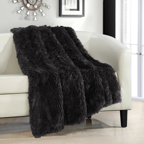 Black Shaggy Blanket