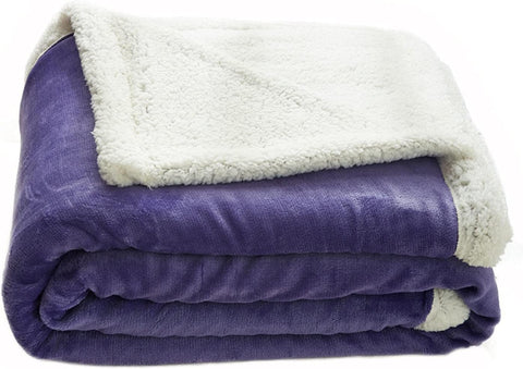 Plum Sherpa Patch Blanket