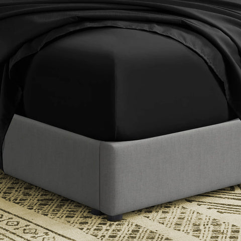 3 Pcs Fitted Sheet Set-Black