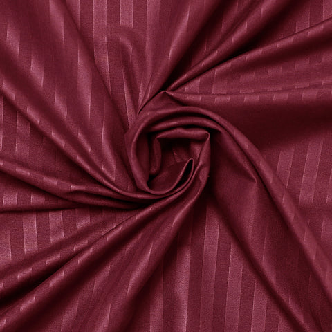 3 Pcs Stripe Fitted Sheet Set-Burgundy