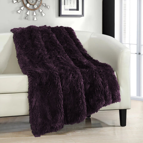 Plum Shaggy Blanket