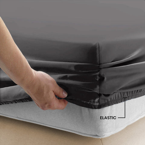 3 Pcs Fitted Sheet Set-Charcoal