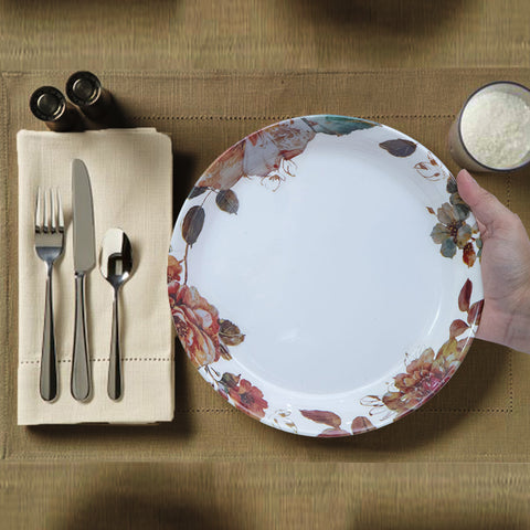 Spring Rose Melamine Dinner Set- 37 Pcs