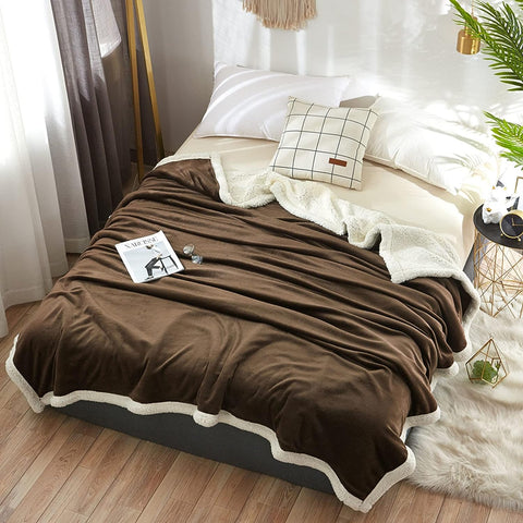 Coffee Sherpa Patch Blanket