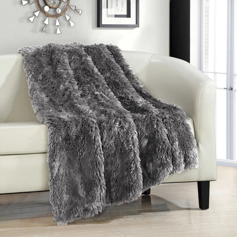 Charcoal Shaggy Blanket