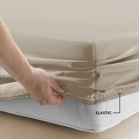 3 Pcs Fitted Sheet Set-Cream