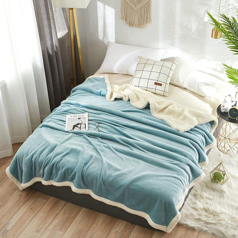 Teal Sherpa Patch Blanket