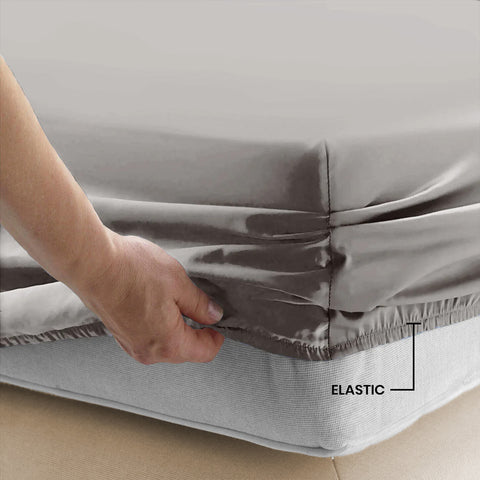 3 Pcs Fitted Sheet Set-Grey