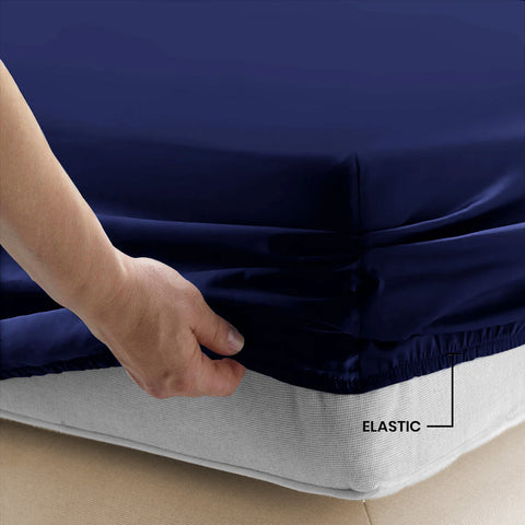 3 Pcs Fitted Sheet Set-Navy