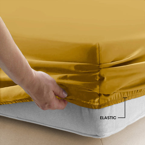 3 Pcs Fitted Sheet Set-Ochre