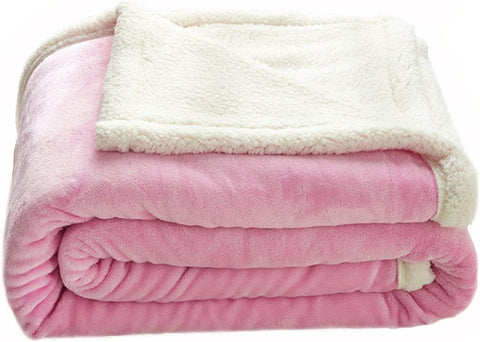 Pink Sherpa Patch Blanket
