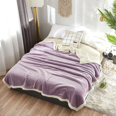 Lavender Sherpa Patch Blanket