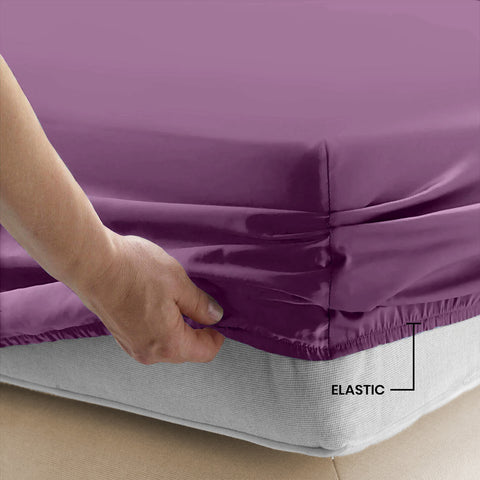 3 Pcs Fitted Sheet Set-Purple