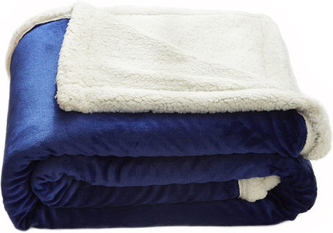Blue Sherpa Patch Blanket