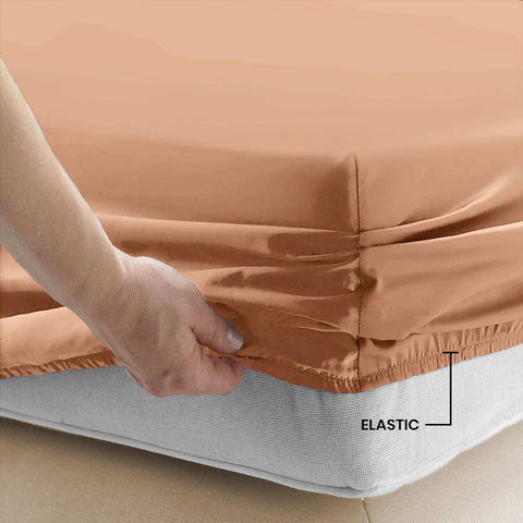 3 Pcs Fitted Sheet Set-Peach