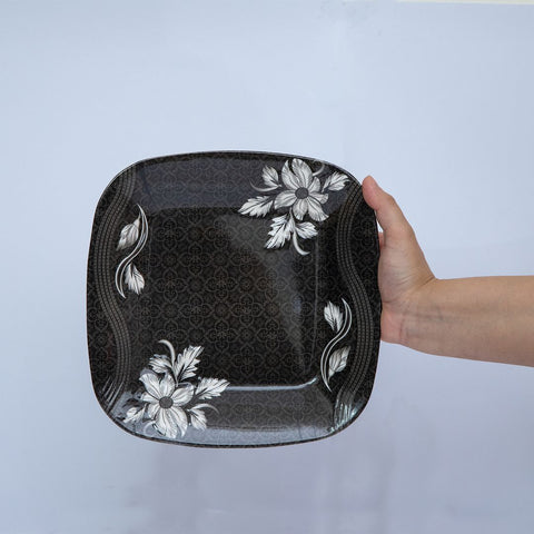 Black Aura Melamine Dinner Set- 80 Pcs