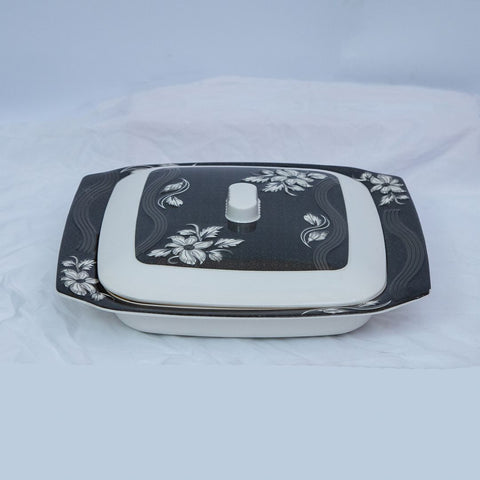 Black Aura Melamine Dinner Set- 80 Pcs