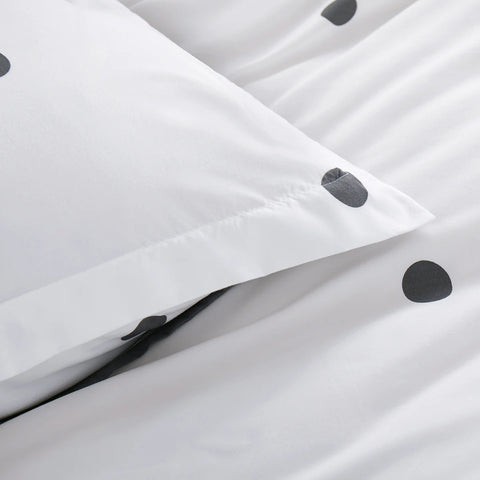 White Dotted Soft Satin  Bedsheet