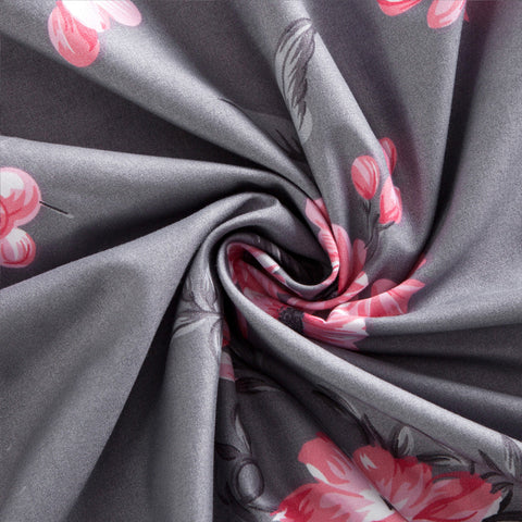 Bouquet Design Cotton Satin Duvet Cover Set