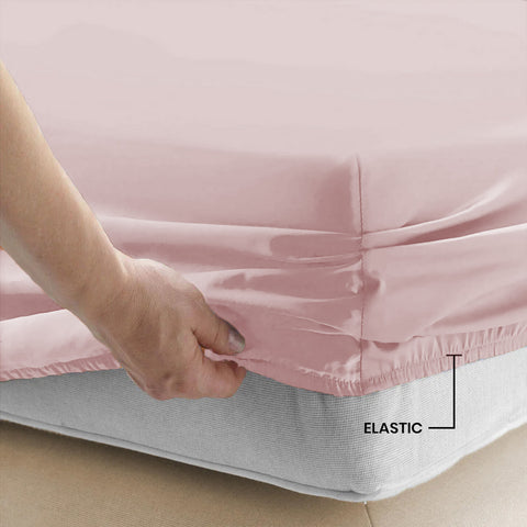 3 Pcs Fitted Sheet Set-Light Pink
