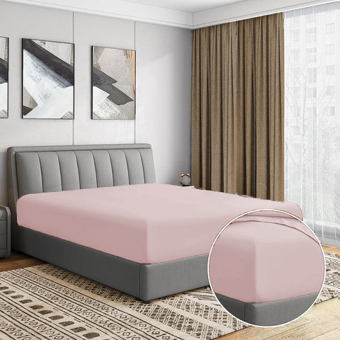 3 Pcs Fitted Sheet Set-Light Pink