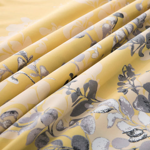 Ochre Blossom Soft Satin Bedsheet (Yellow)