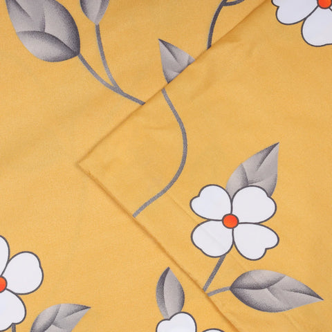 Ochre Flower Soft Satin Duvet Cover