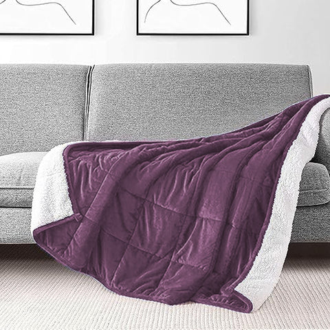 Plum Square Sherpa Blanket