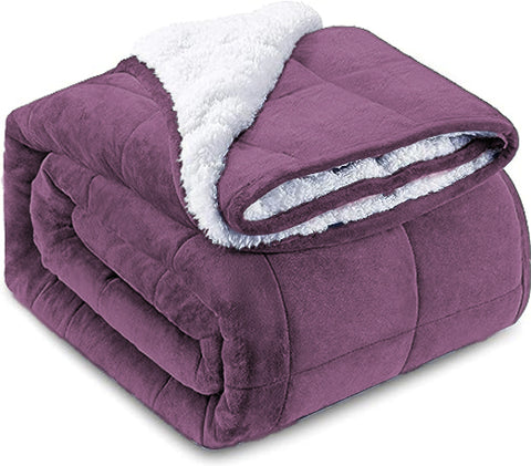 Plum Square Sherpa Blanket