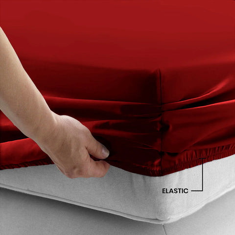 3 Pcs Fitted Sheet Set-Red