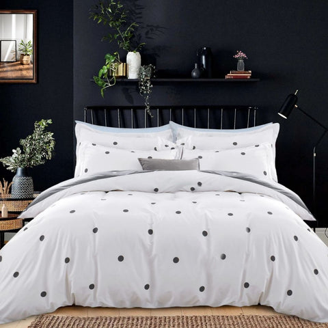 Polka Dot Cotton Satin Duvet Cover Set