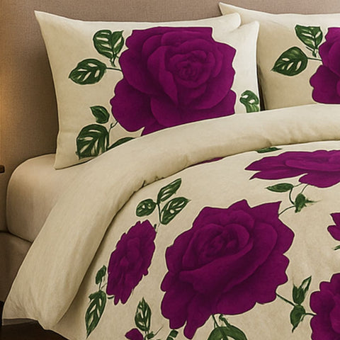 Breeze Purple Cotton Satin Duvet Cover Set
