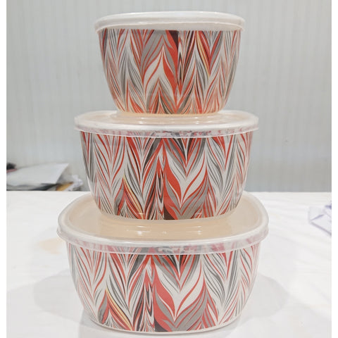 3Pcs Peach Melamine Bowls