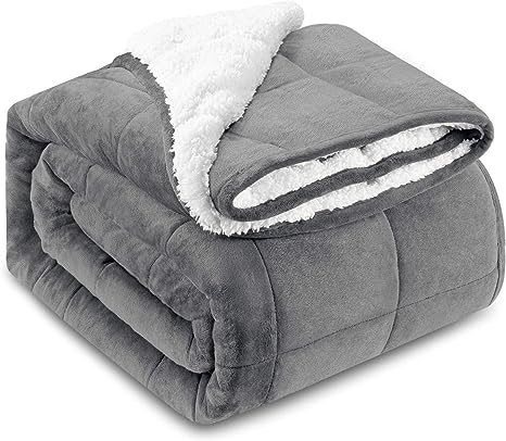 Charcoal Square Sherpa Blanket
