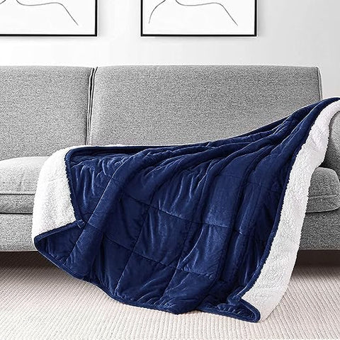 Blue Square Sherpa Blanket