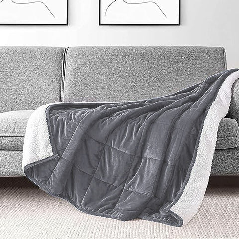 Charcoal Square Sherpa Blanket