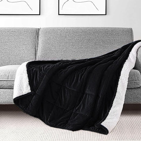 Black Square Sherpa Blanket