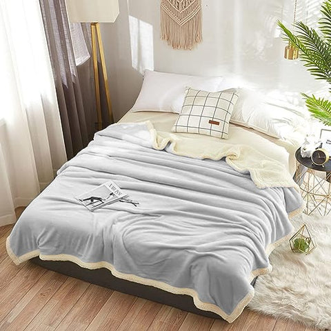 Silver Sherpa Patch Blanket