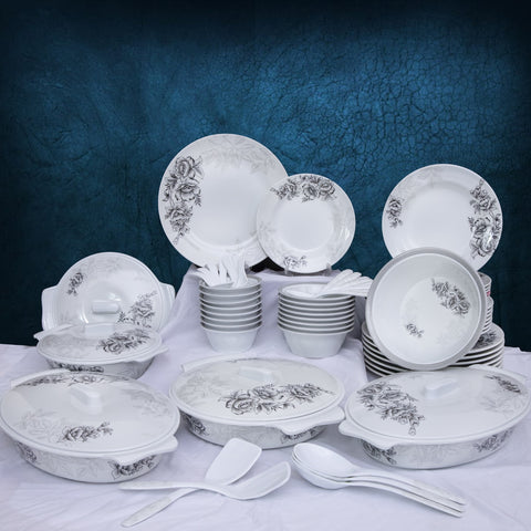80pcs Pitch Dark Motif Melamine Dinner Set
