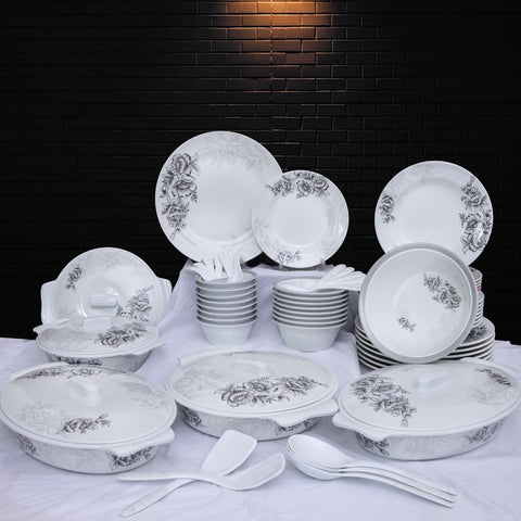 80pcs Pitch Dark Motif Melamine Dinner Set