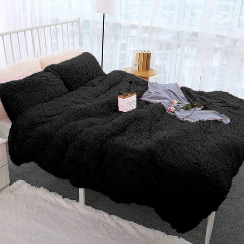 Black Shaggy Blanket