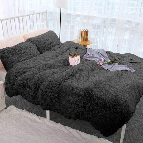Charcoal Shaggy Blanket