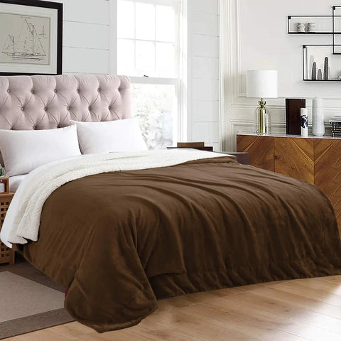 Coffee Sherpa Throw Blanket