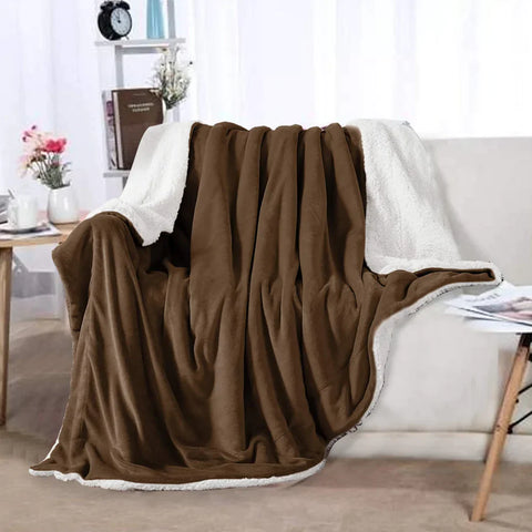 Coffee Sherpa Throw Blanket