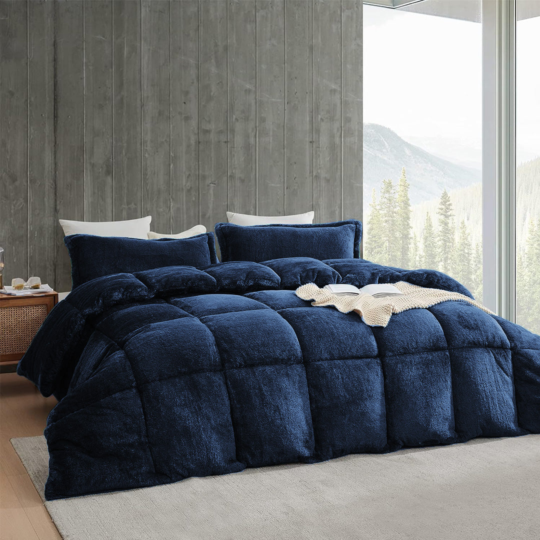 Navy Blue Quilted Fleece Razai – Izanstore