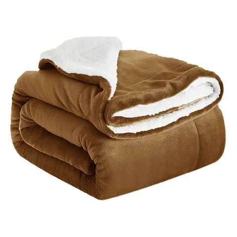 Brown Sherpa Throw Blanket