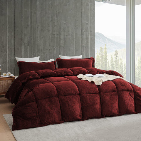 Burgundy Quilted Fleece Razai