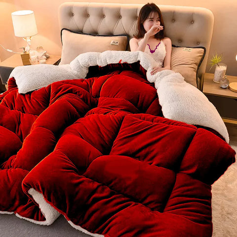 Quilted Fleece Sherpa Comforters