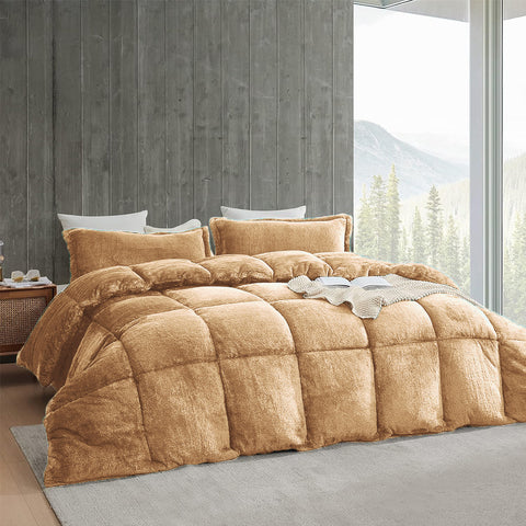 Camel Quilted Fleece Razai